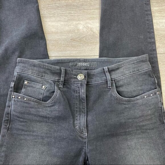 ZERRES Comfort Waistband Beaded Slim Fit Straight Jeans - Picture 8 of 15